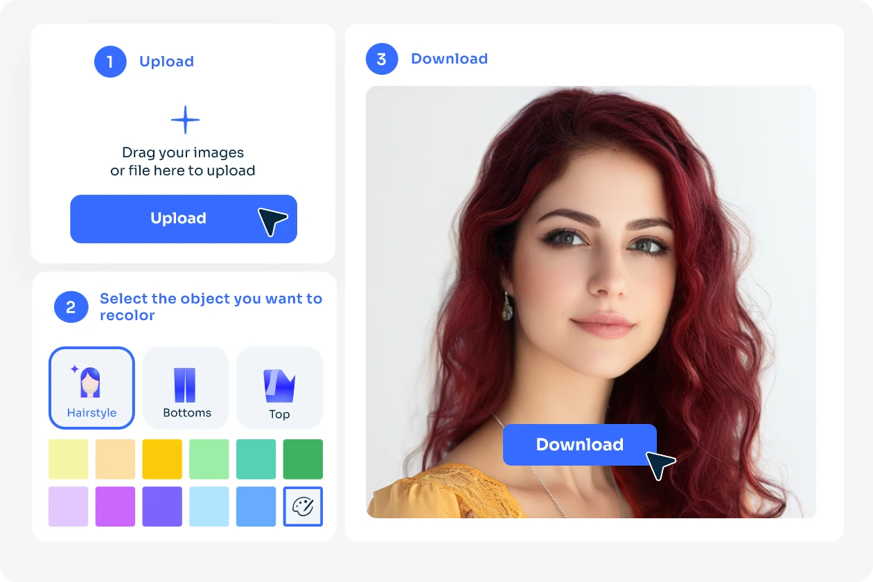 how to change female hair color in AI Ease