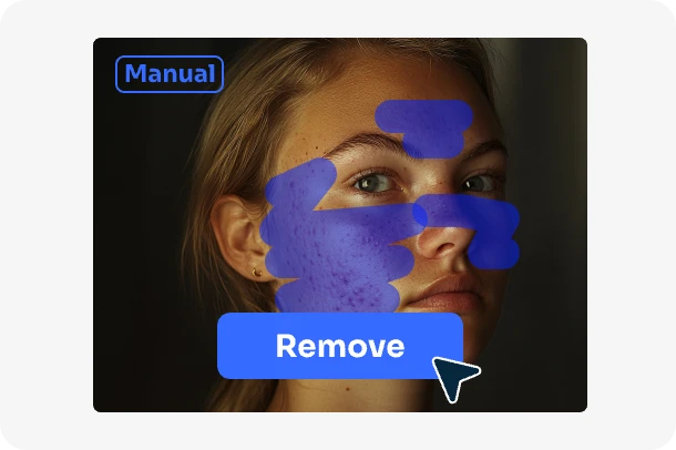 manually brush and remove blemishes