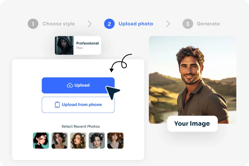 upload a handsome young man photo to aiease instagram profile picture maker