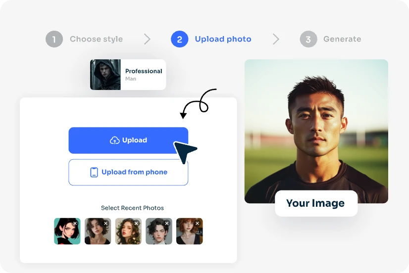 upload a man portrait to ai ease discord pfp maker