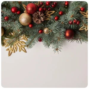 white christmas background with jingle bells decoration