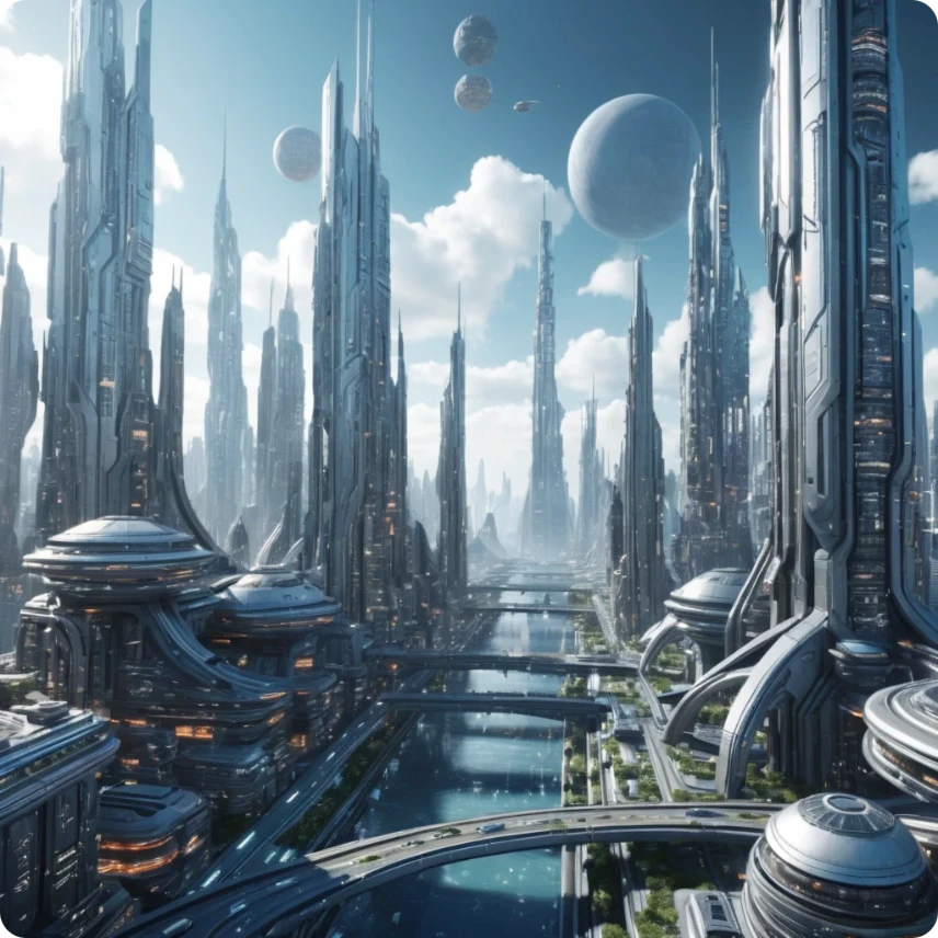 a futuristic cityscape made by ai