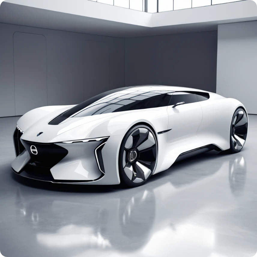 a modern and handsome mobile car designed by ai