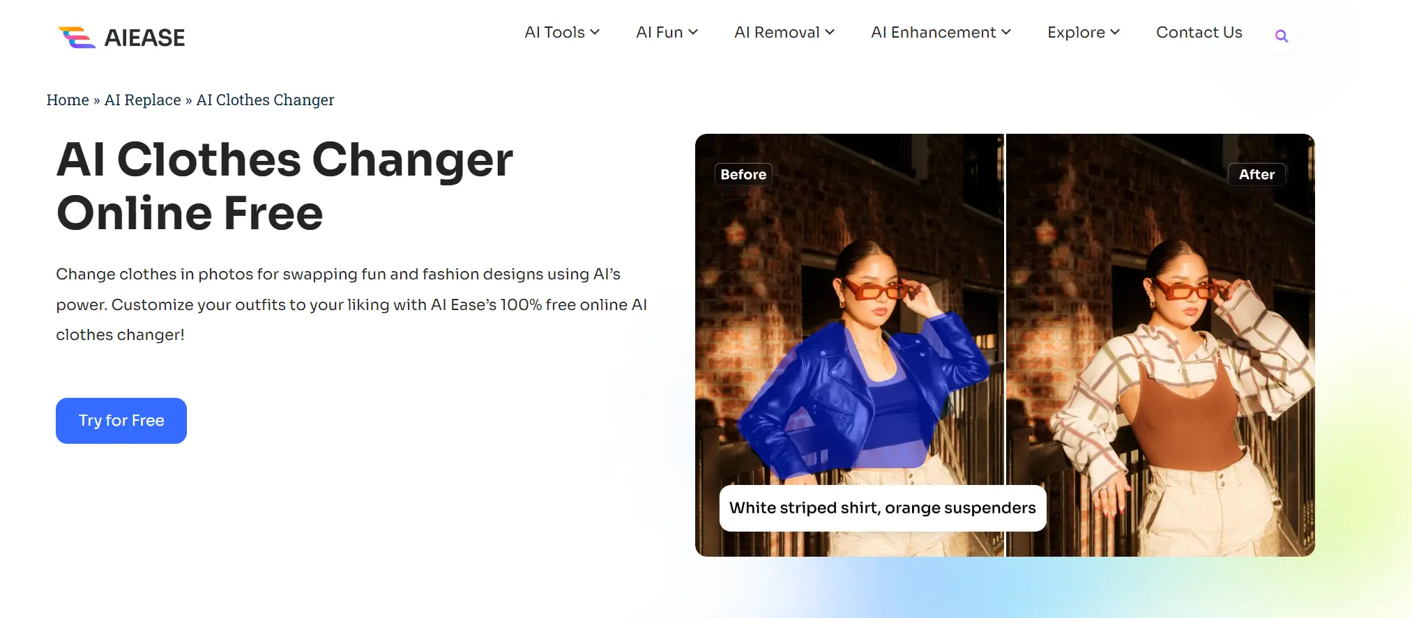 ai ease free ai clothes changer