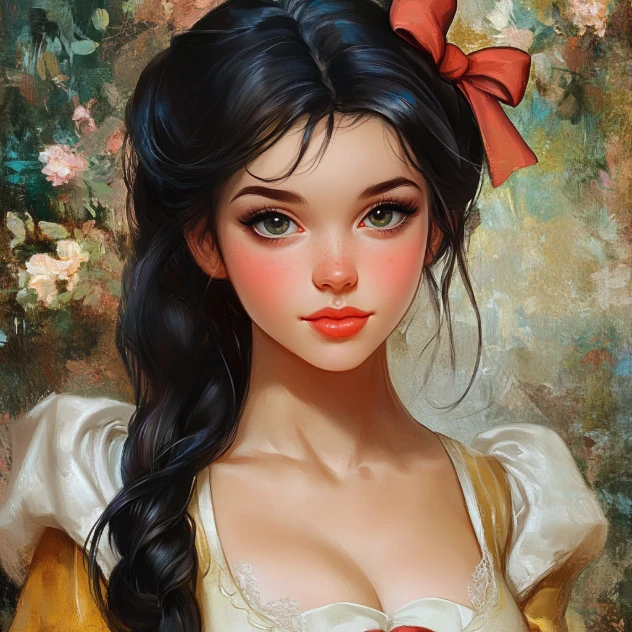 ai generated disney princess image in oil painting style