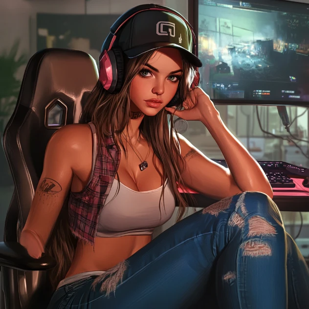 ai generated gta gaming girl