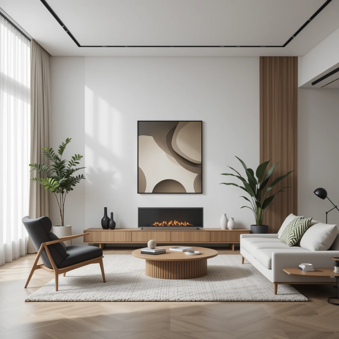 ai generated minimalist livingroom