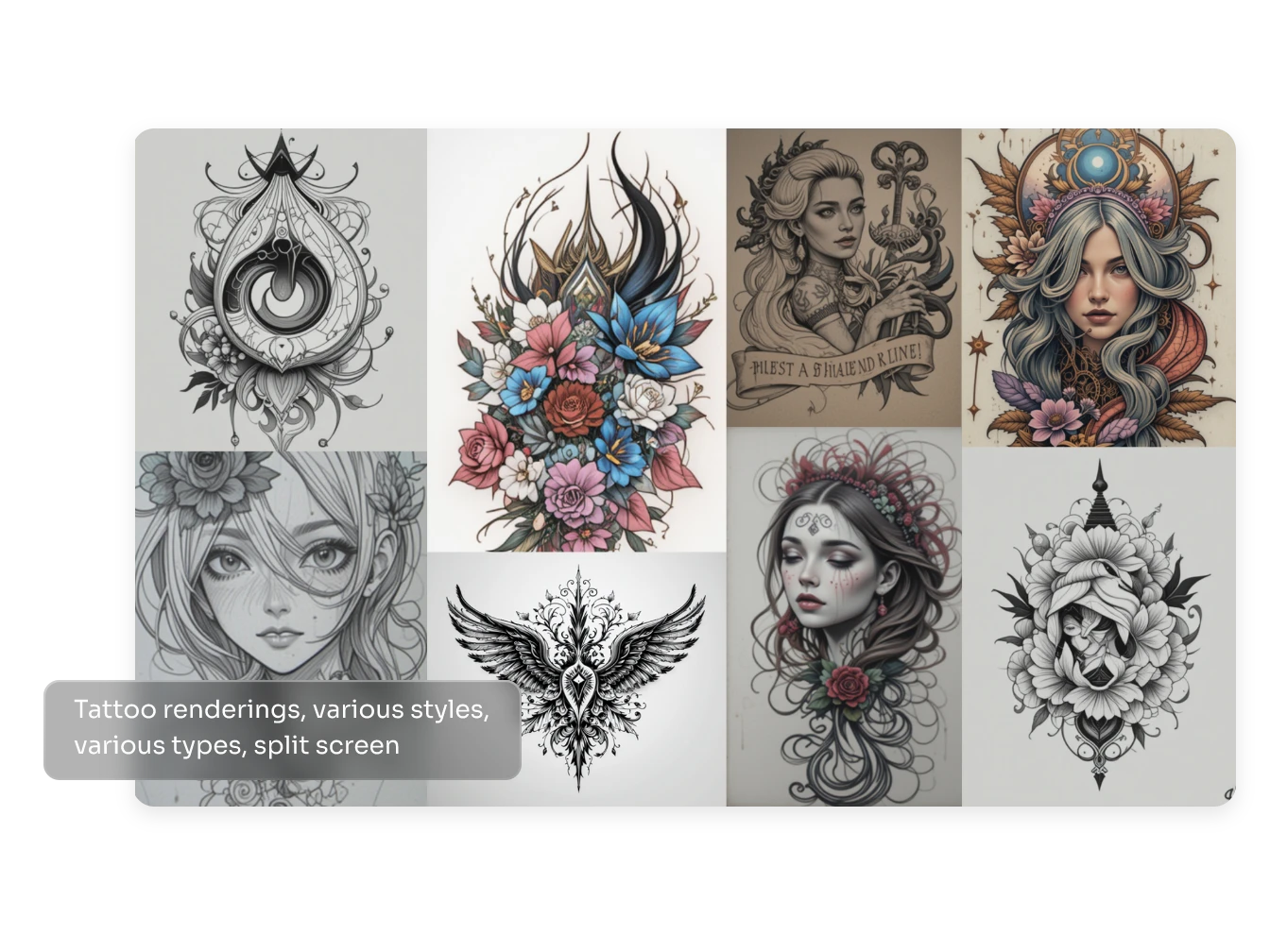 ai tattoo designs made in AI Ease online ai design generator