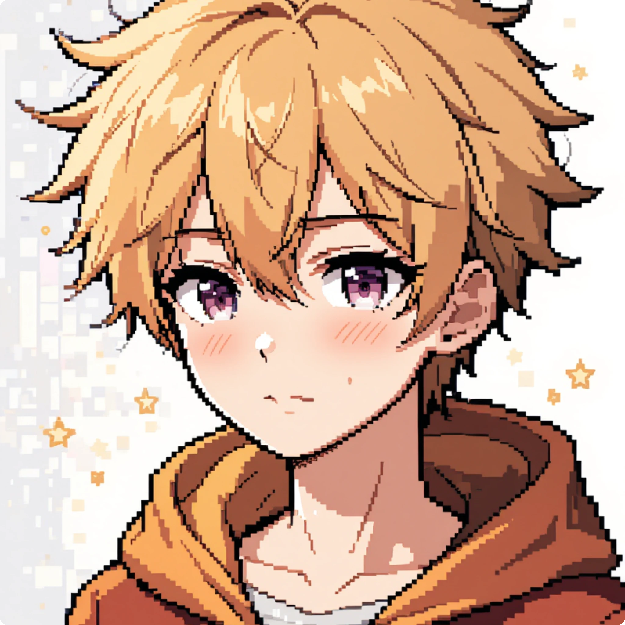 an anime boy in pixel art style