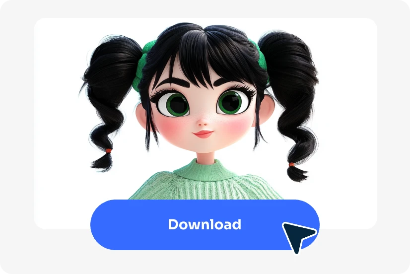 click generate and get a girl cartoon image