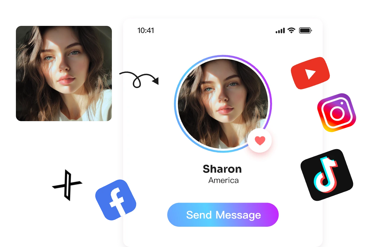 create enchanting ai girl selfie for social media profile