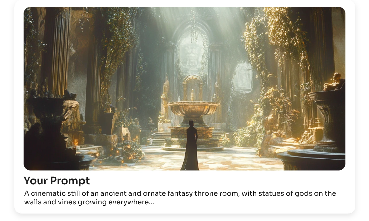 enter text to generate a scene of a fantasy throne room with ai