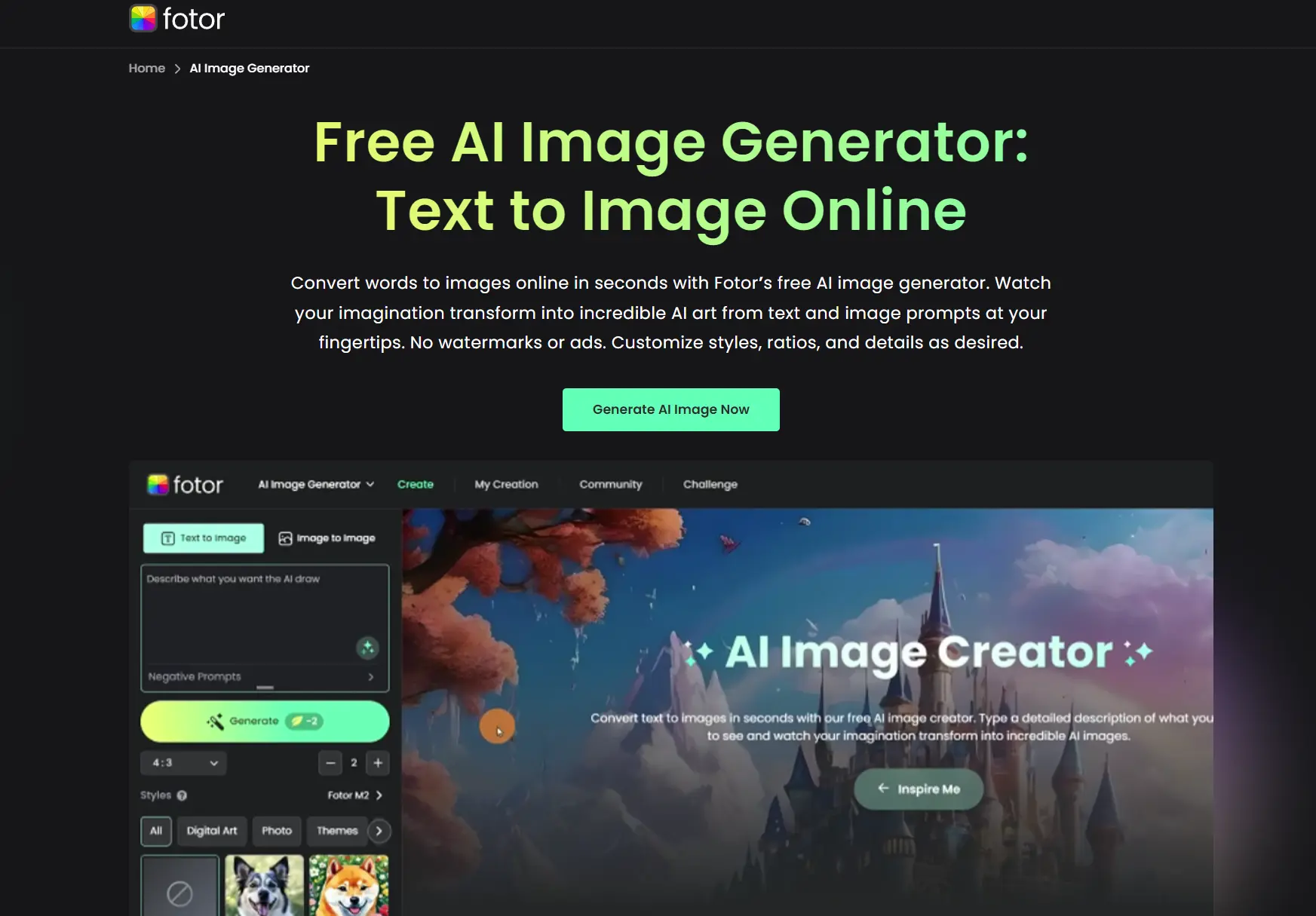 fotor ai image generator