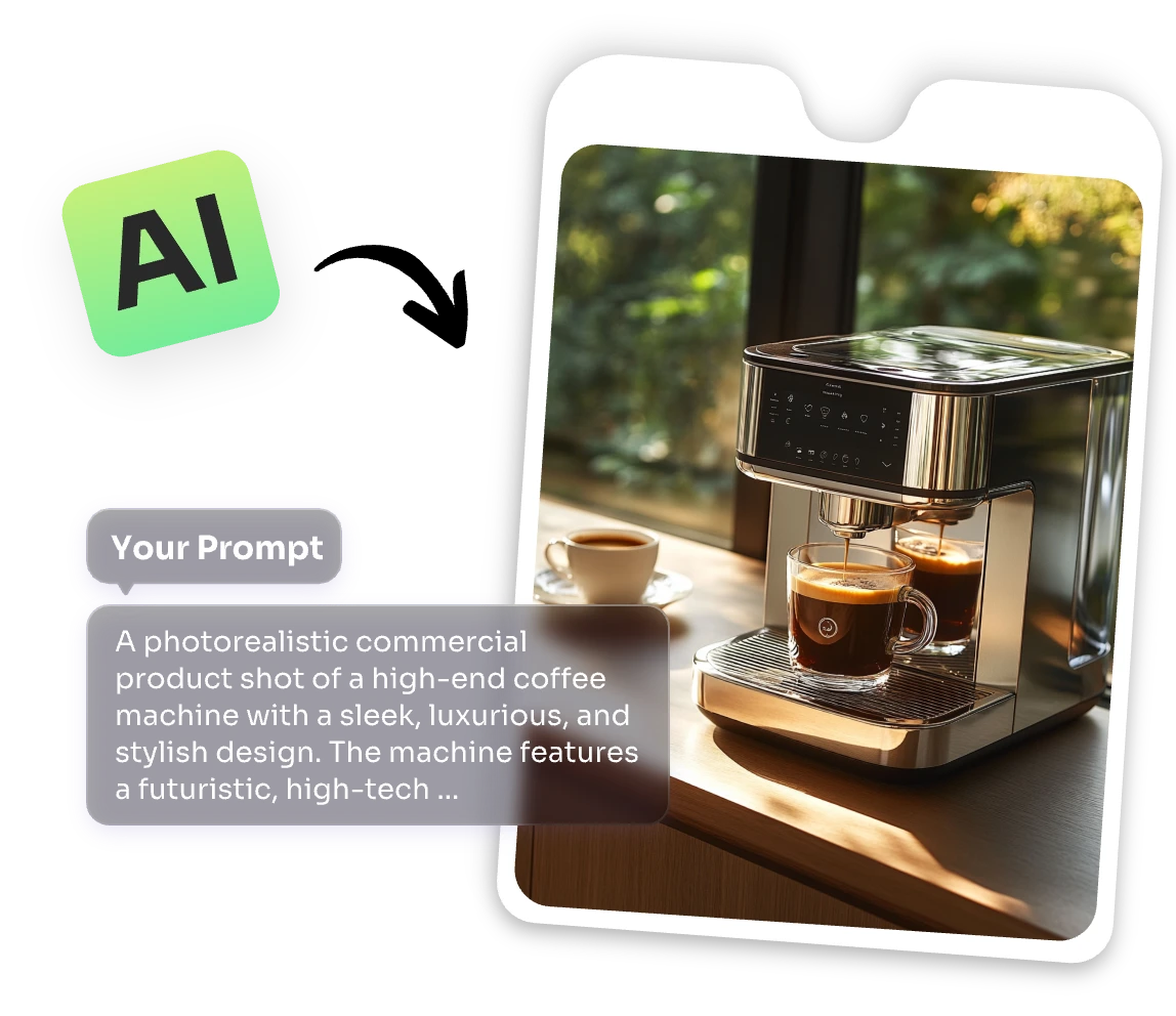 make a coffee machine product prototype with aiease product design tool