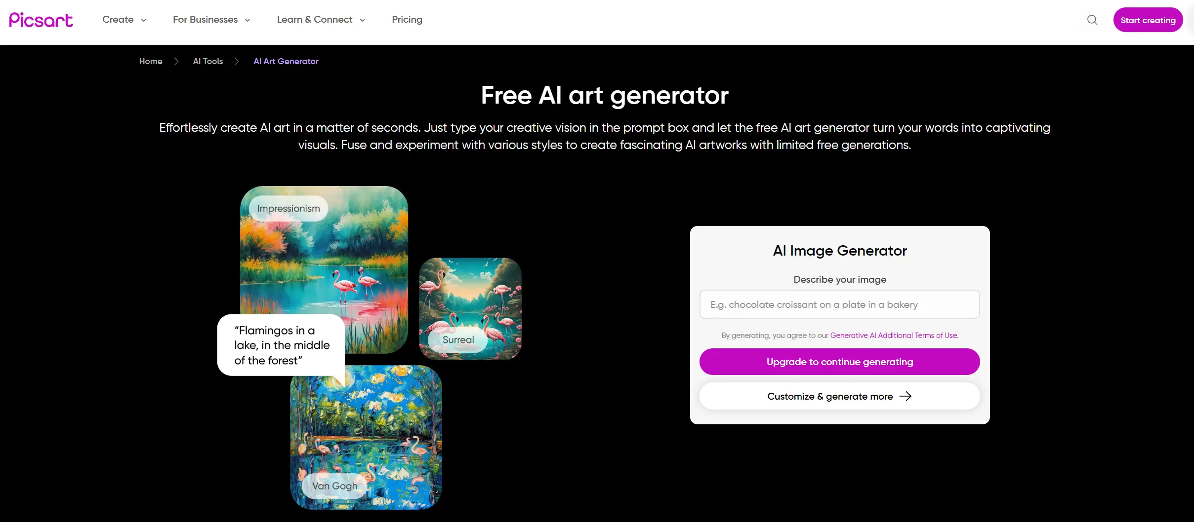 picsart ai art generator