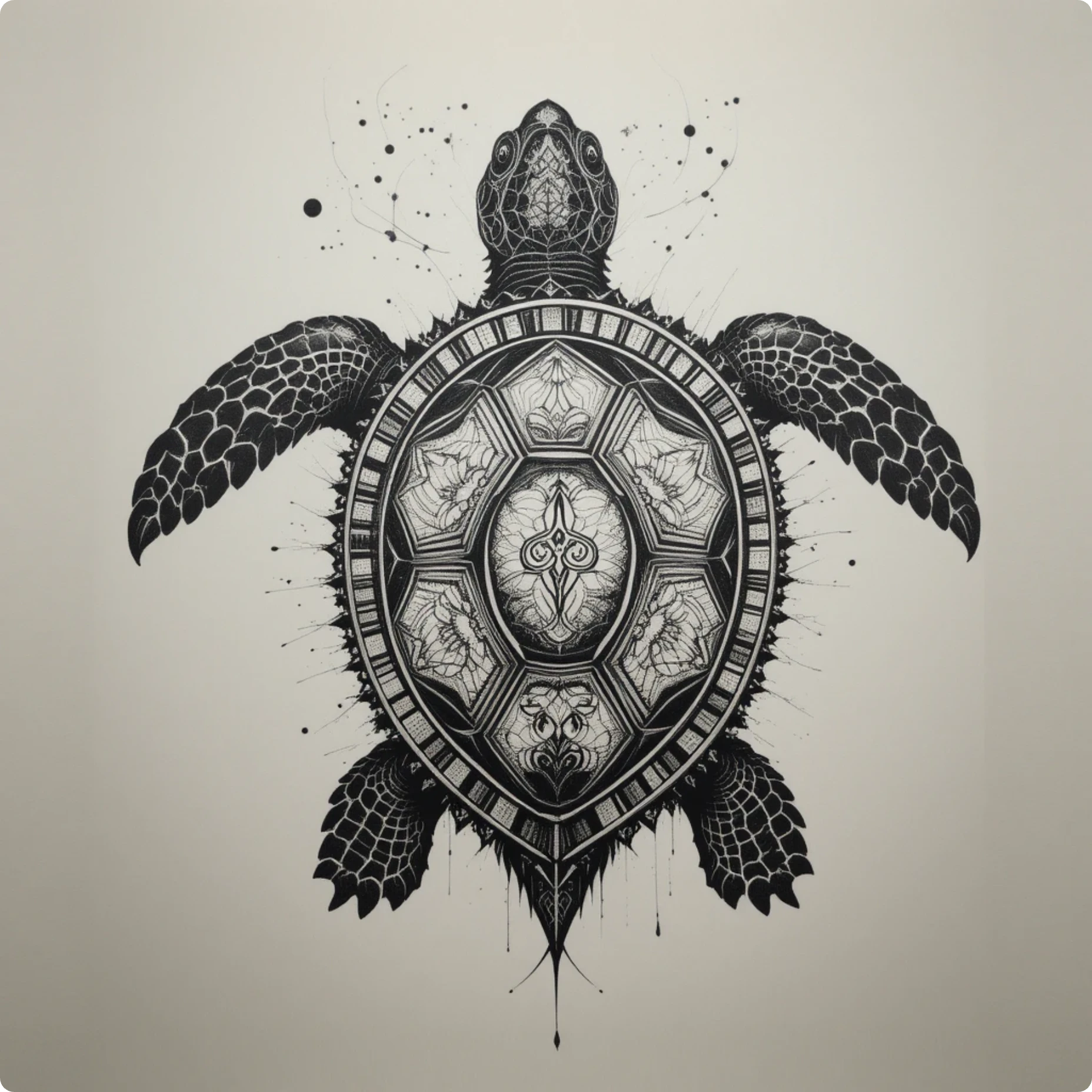 tribal tattoo of a turtle