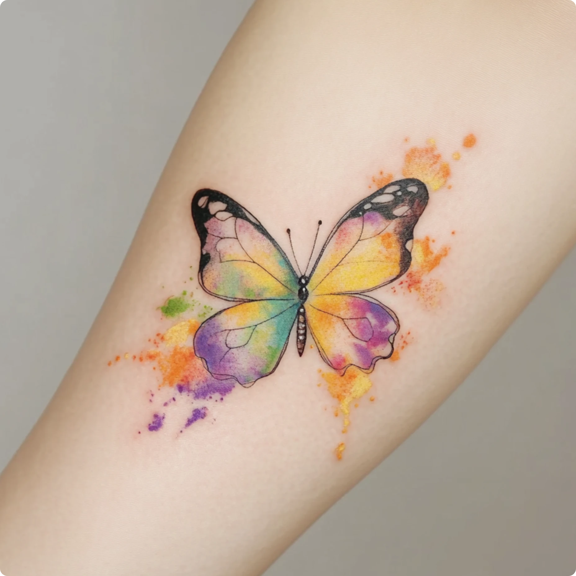 watercolor tattoo of a butterfly