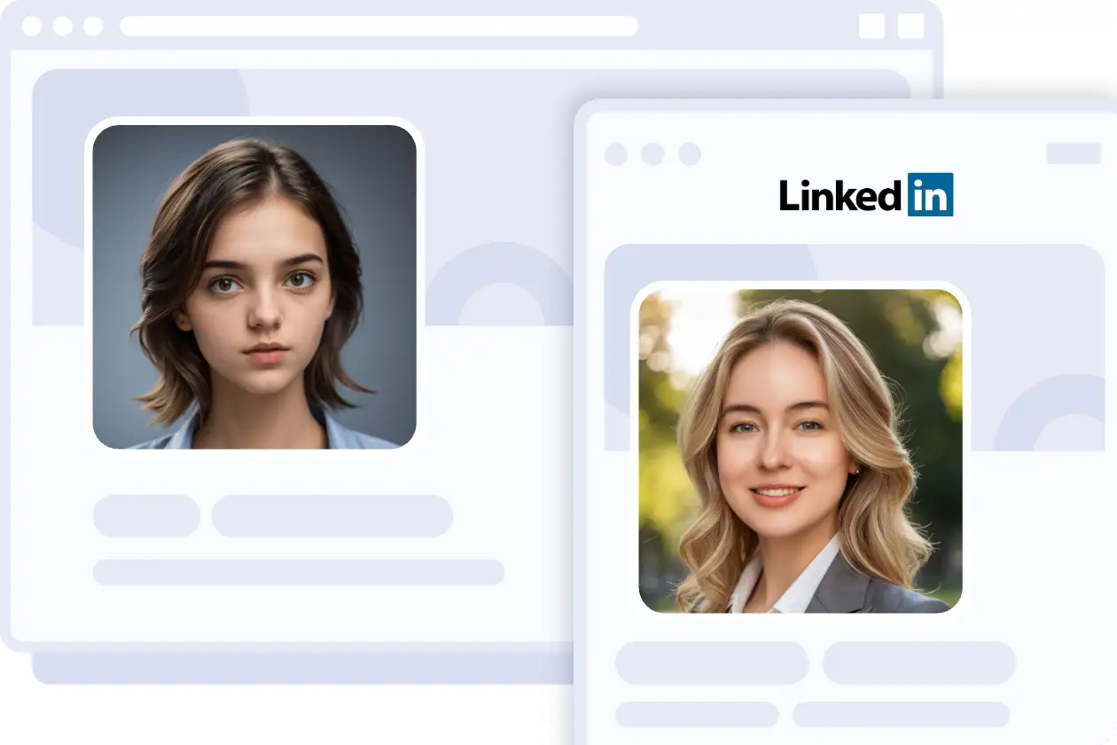 linkedin profile page with ai generated linkedin headshot from AI Ease