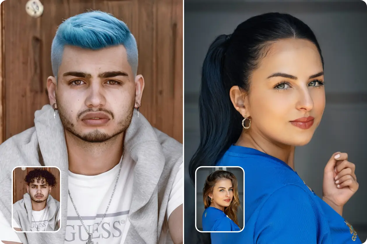 change male and female hairstyle and hair color using AI Ease hairtyle changer online