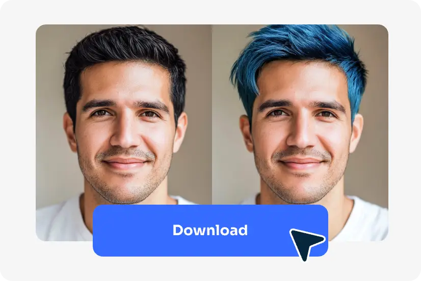 download the hairstyle changed image