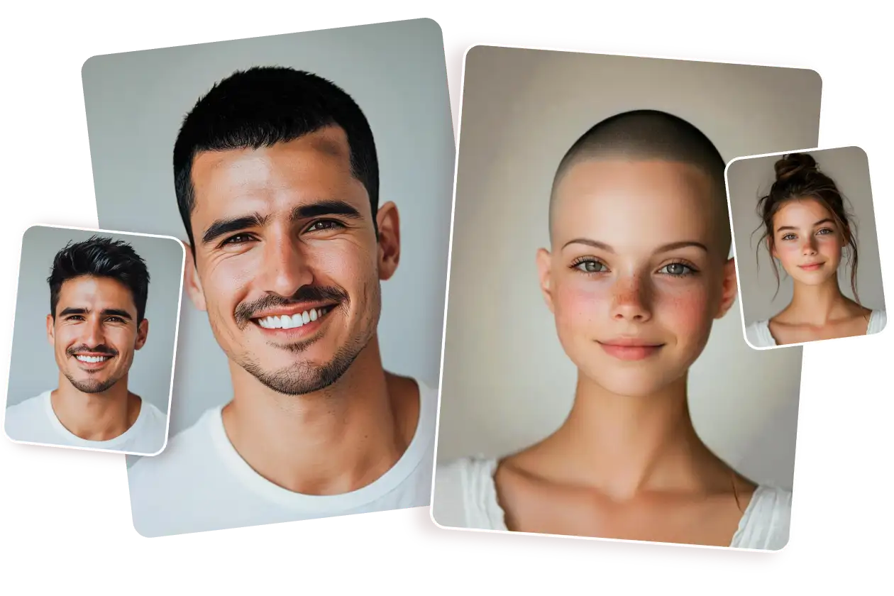 generate buzz cut looks of both man and woman