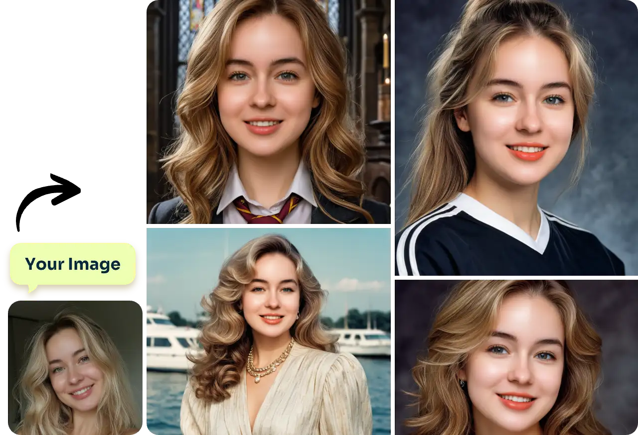 generate four ai avatars in AI Ease free online avatar generator