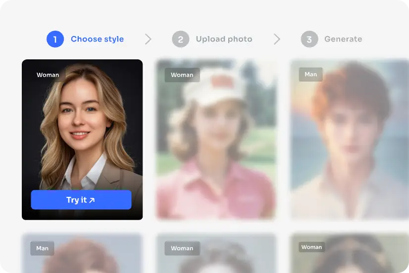 select female professional AI headshot style in AI Ease free AI headshot generator