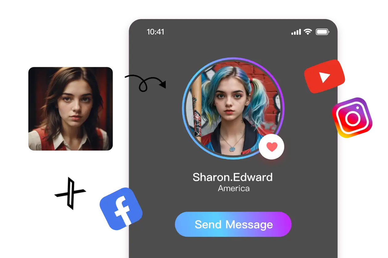 make an ai avatar in AI Ease and apply it to social media platform