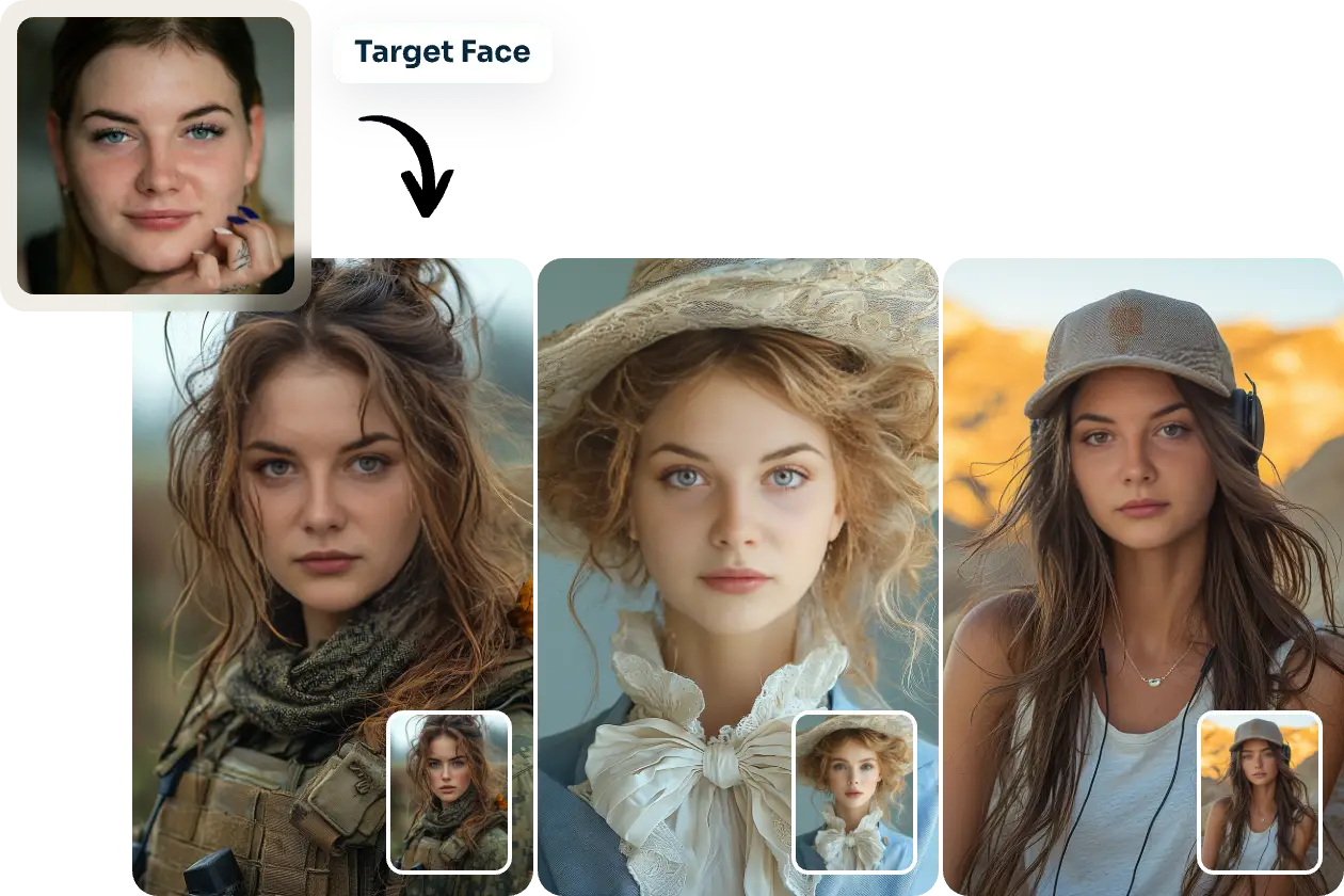 swap face for free to get avatars in AI Ease face swapper