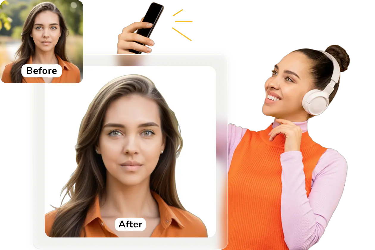 take a photo and use ai ease to make passport photo for free