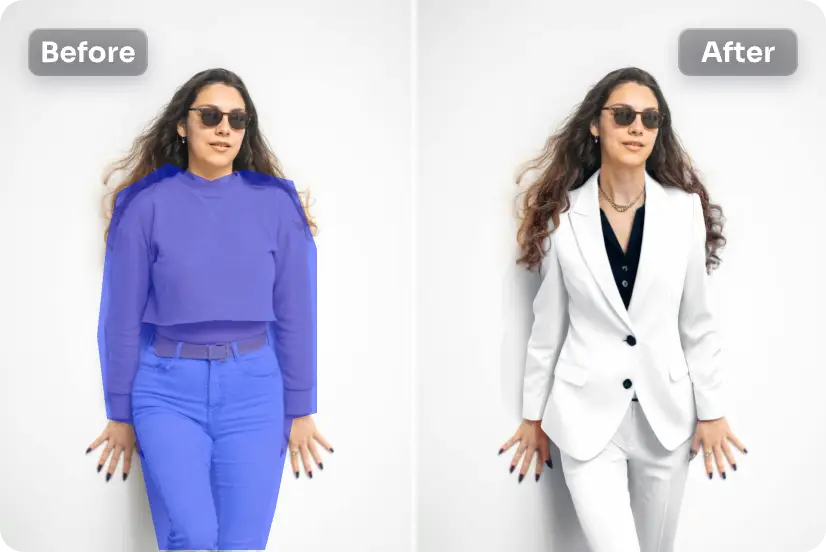 try on business attire in photos using AI Ease free ai clothes changer