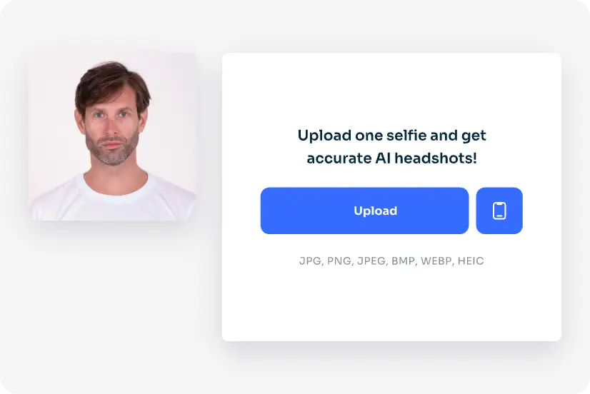 upload a male photo to ai ease free passport photo generator