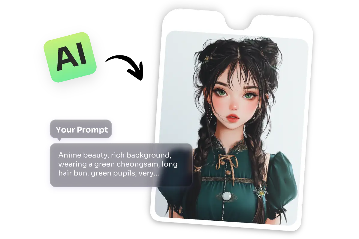 use text to generate waifu image in AI Ease's online free waifu generator