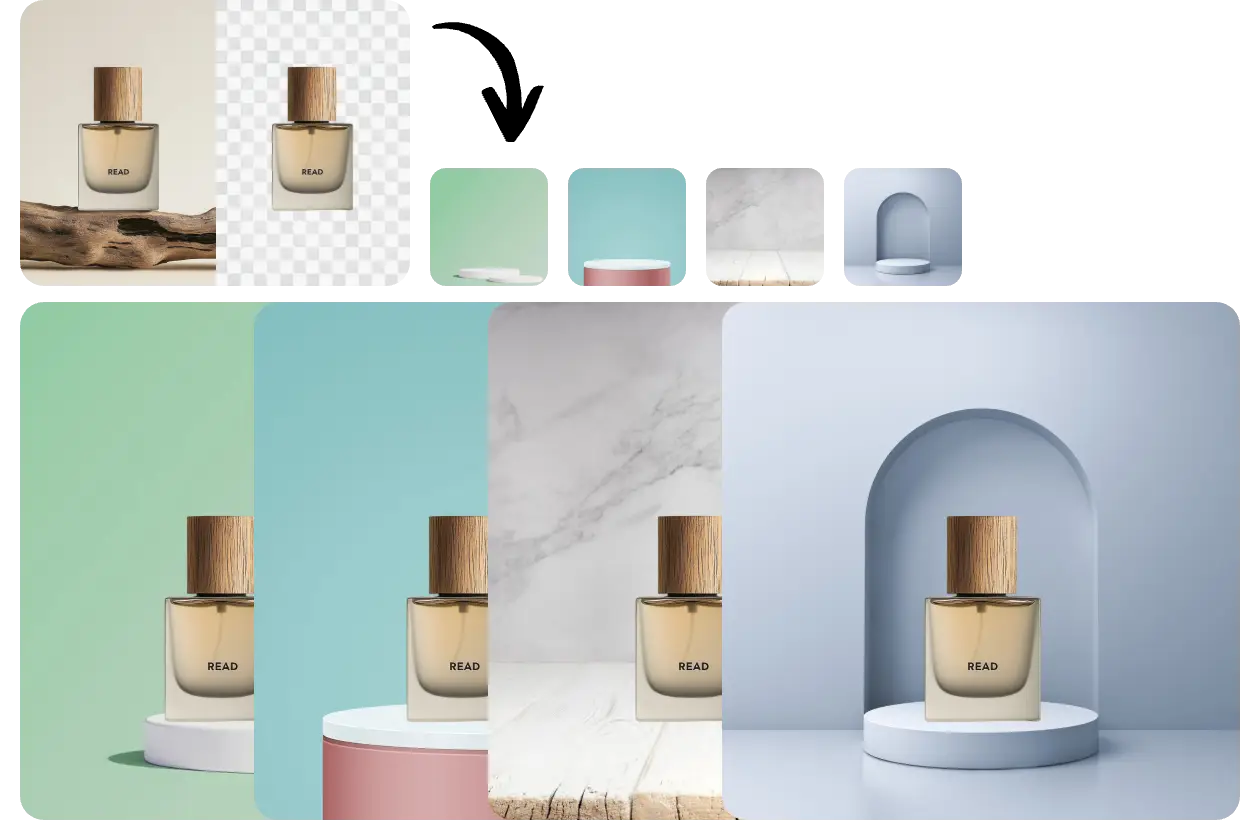 remove and replace perfume image backgrounds in AI Ease online bg remover