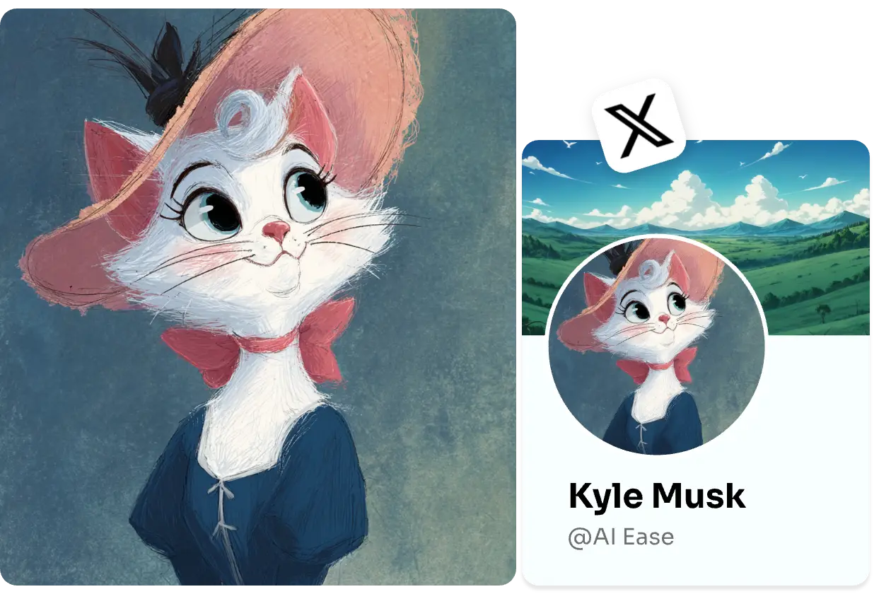 generate a disney style persian cat image and set as social media profile