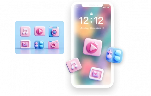 design a set of gradient icons for mobile apps