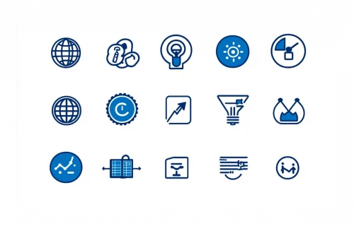 generate a set of simple design icons for powerpoint use